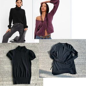 GAP J CREW LOT OF 4 CASHSOFT TURTLENECK CARDIGAN SWEATERS XS